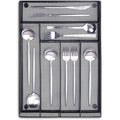 Black Metal Mesh Kitchen Flatware Organizer Tray with Non Slip Mat N8456