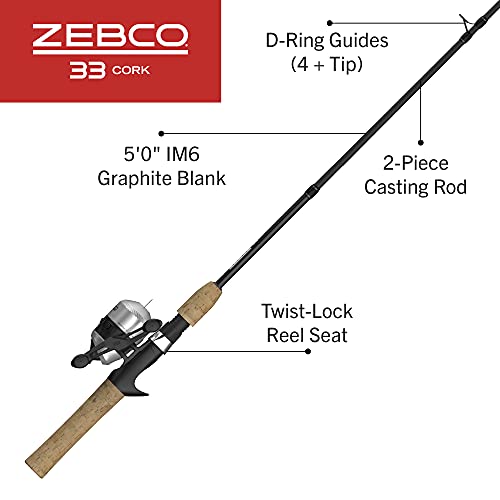 Black Graphite Fishing Rod and Reel Combo with Cork Handle Z214