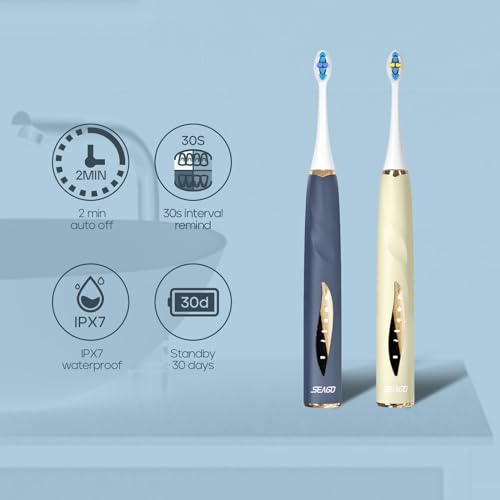 Rechargeable Electric Toothbrush with 8 Brush Heads, 5 Modes, Pressure Sensor B426249