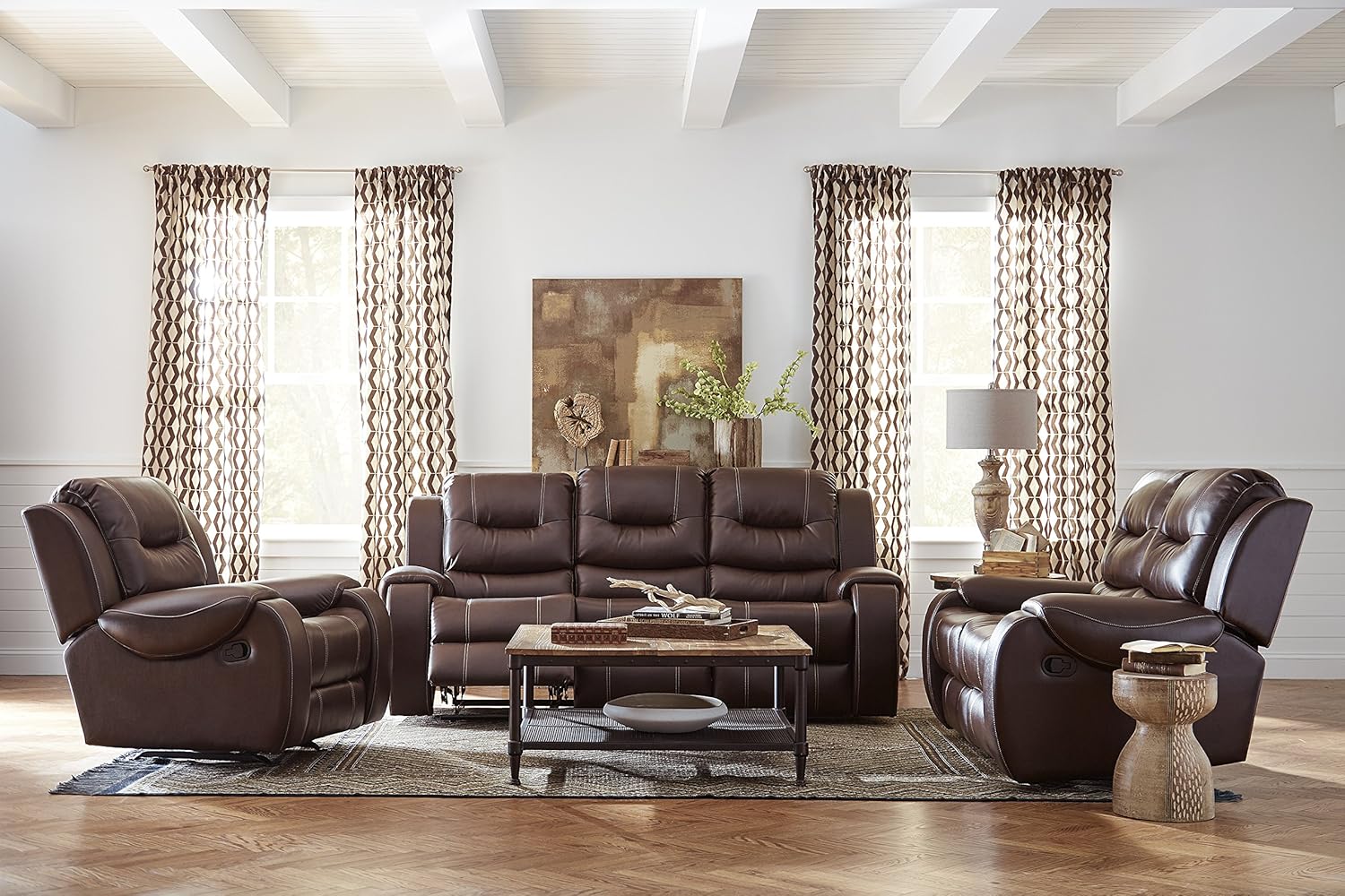 Brown Two Piece Sofa and Loveseat Z81632