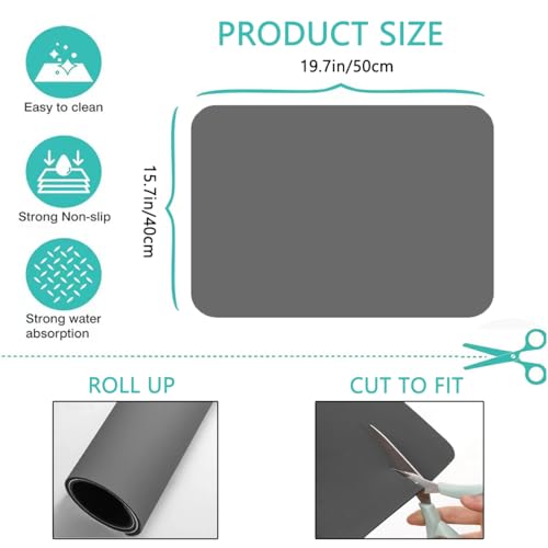 Marble Coffee Bar Mat Dish Drying Mat, 11.8"x15.7" Diatomite Non-slip Rubber Backed Quick Drying Dish Mat Q422