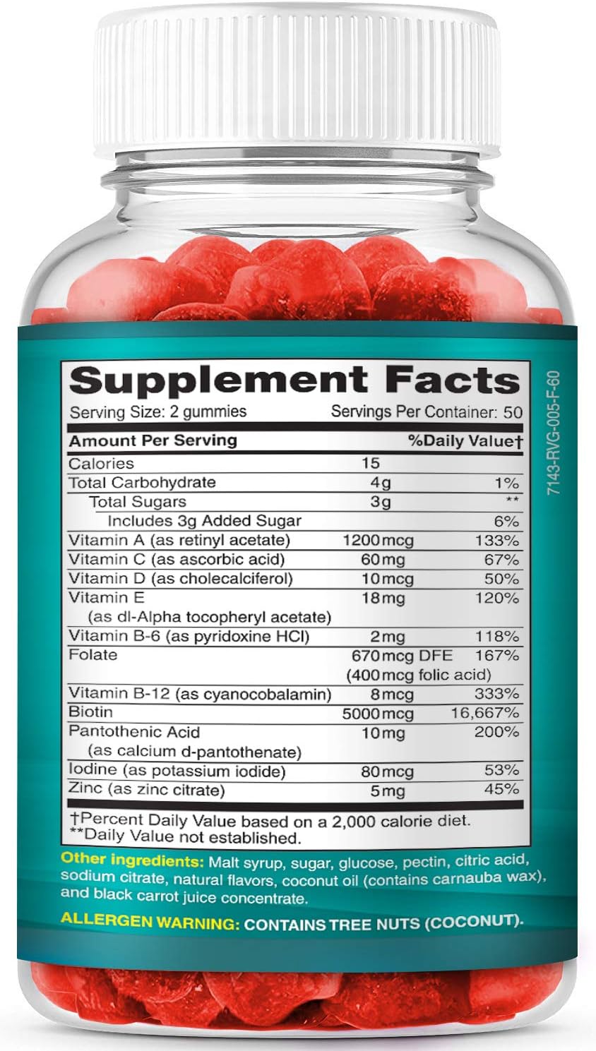 Hair Skin and Nails Gummies with Biotin 5000mcg O127884