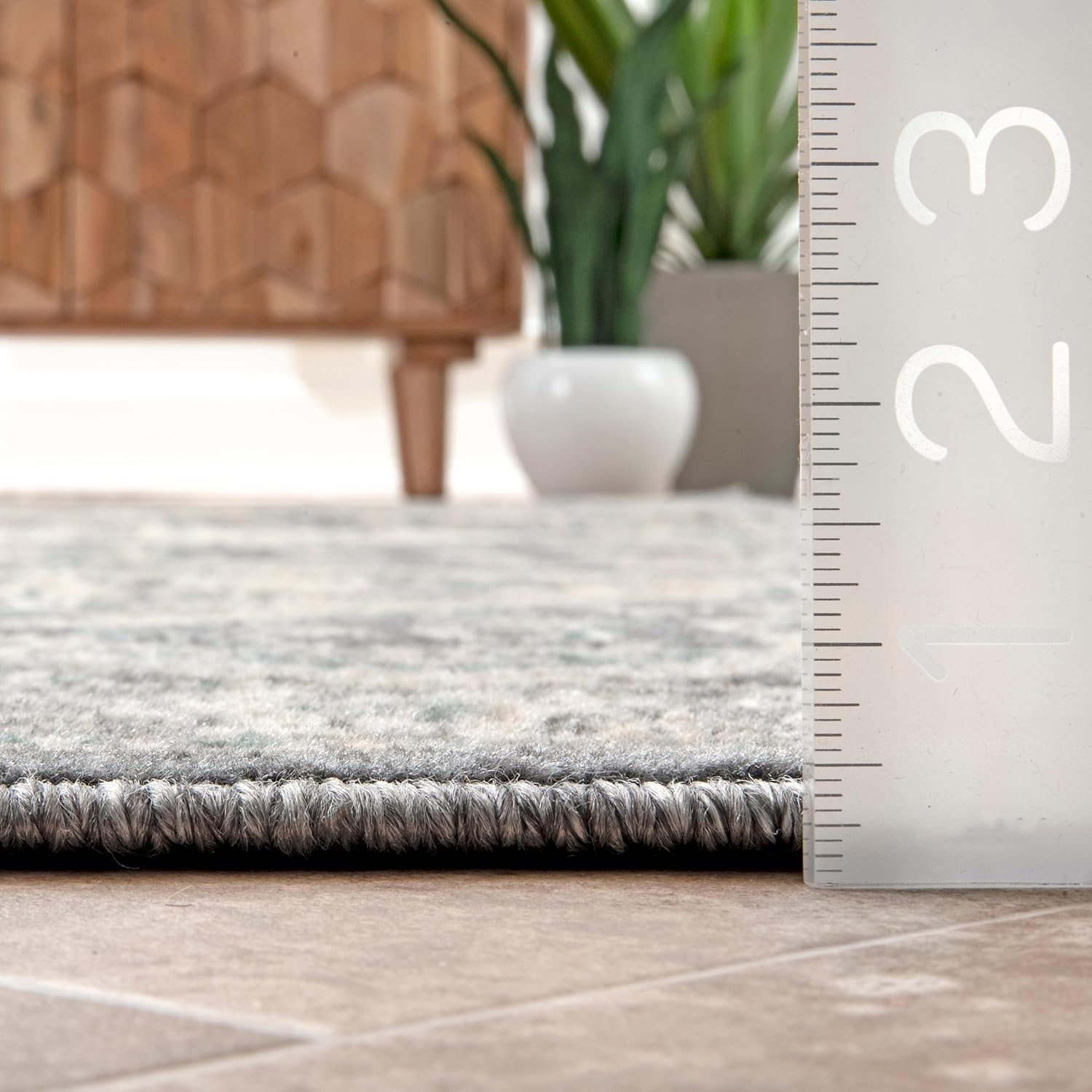 Charcoal 5x8 Stain Resistant Area Rug V7789