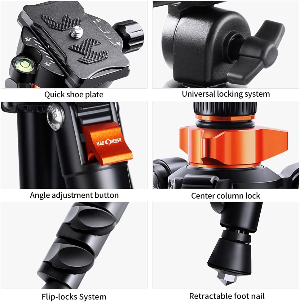 78 inch DSLR Camera Tripod with Magnesium Alloy Center Column J737444