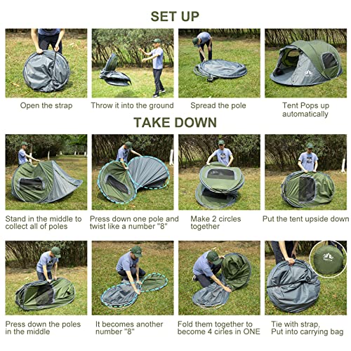 2 Person Waterproof Instant Pop-up Camping Tent O4328