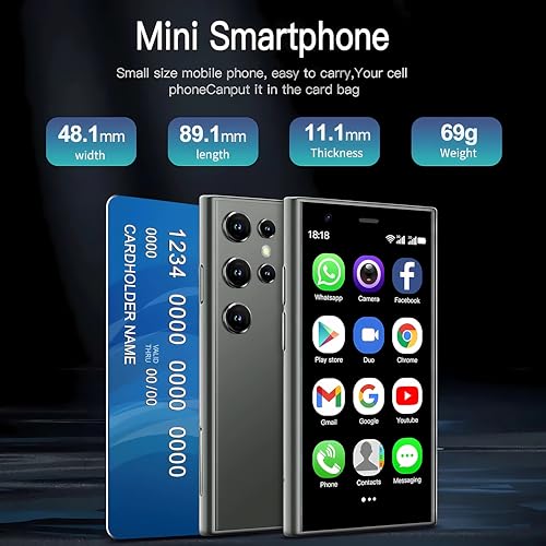 Mini Smartphone Android 3.0 inches Touch Screen 2gb ram 16gb ram Black J1534