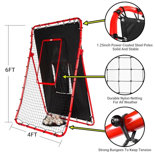 Adjustable Baseball Rebounder Net with Strike Zone W52304