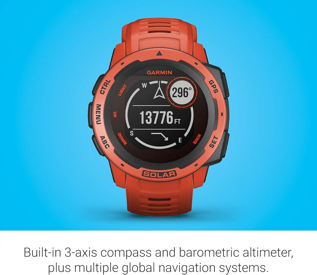 Flame Red Solar-Powered Rugged Outdoor Smartwatch U265163
