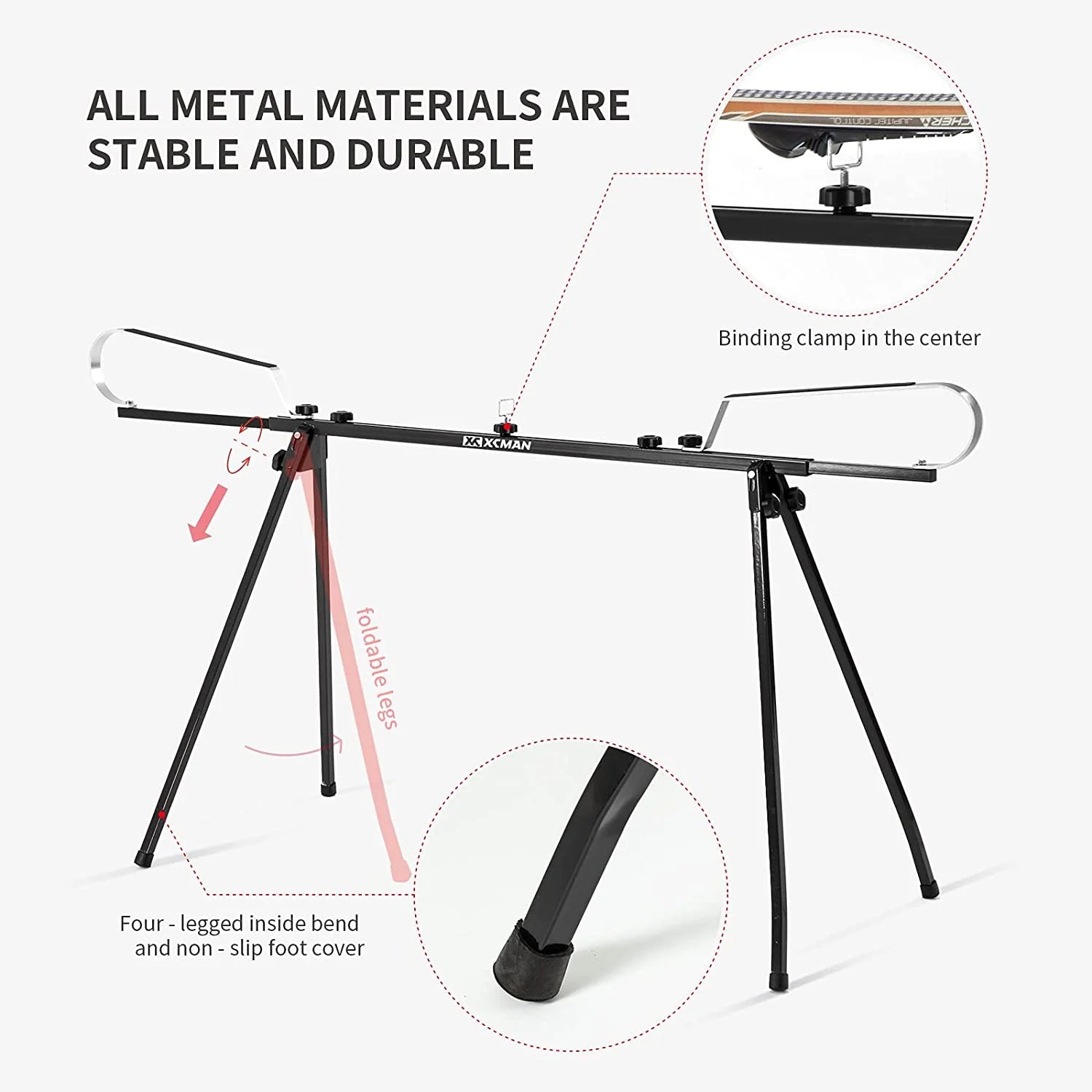 Cross Country Nordic Ski Waxing Single Profile Bench Table with Foldable Legs N985485