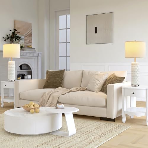 Set of 2 Tall Table Lamps with Dual USB Ports and Touch Control Y3762