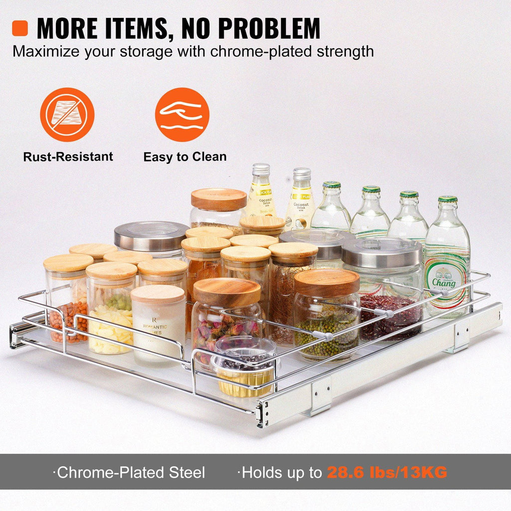Chrome Plated Steel Pull Out Cabinet Organizer T504002