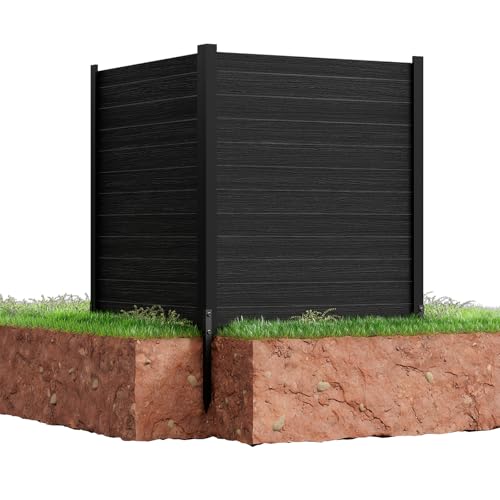 38"W x 42"H Air Conditioner Fence Panels, 2 Panels Privacy Fence with Metal Stake, Wood S60044