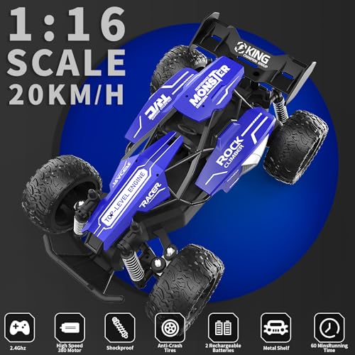 2.4GHz 25KM/H 1:16 Off-Road RC Car with LED Lights and 1800mAh Rechargeable Battery F58095