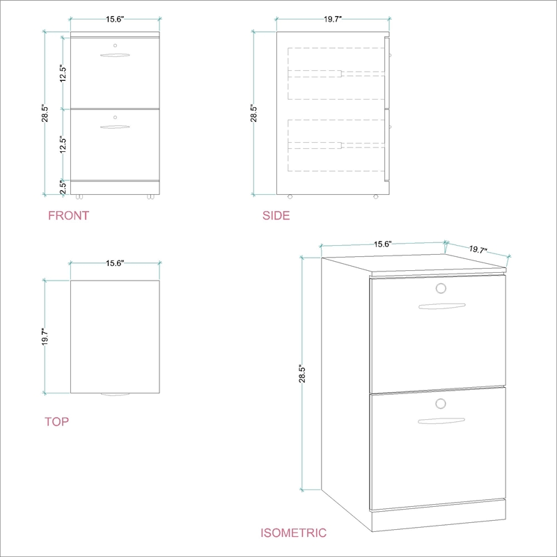 2 Drawer File Cabinet in Classic Cherry L382