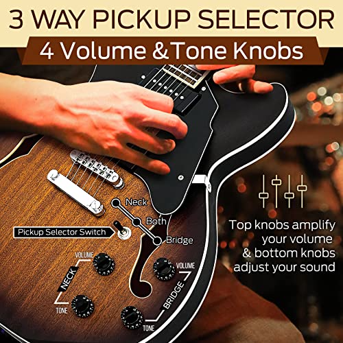 Semi Hollow Electric Guitar 6 String Full Size U75754