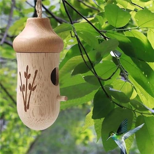 Natural Wooden Hummingbird House U174