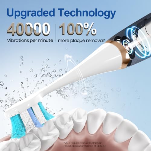 Rechargeable Electric Toothbrush with 8 Brush Heads, 5 Modes, Pressure Sensor B426249