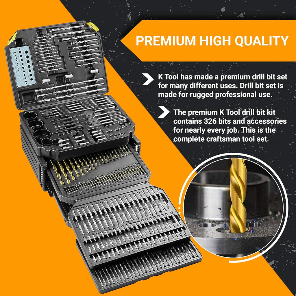 326 Piece Drill Bit Set with Case K186