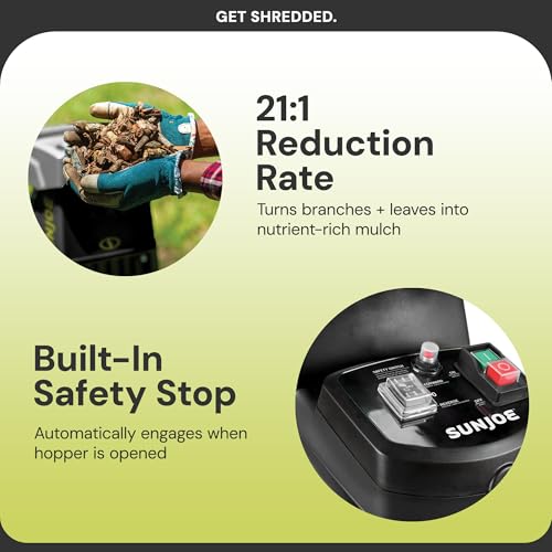 15-Amp Corded Electric Wood Chipper Shredder with Collection Bag C459