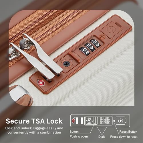 4 Piece Hardside Expandable Luggage Set with Spinner Wheels TSA Lock D640