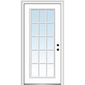 Smooth Fiberglass Prehung Left Hand Inswing Entry Door with Clear Glass T949690