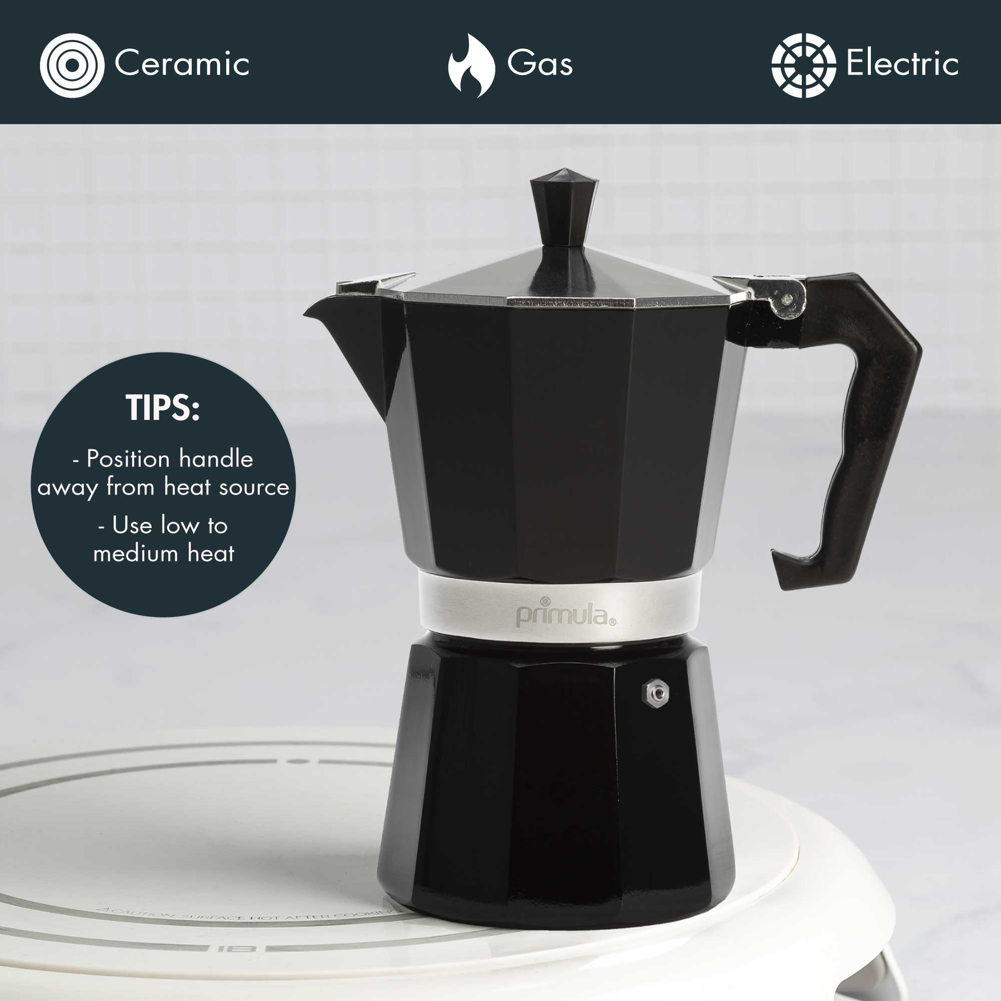 Black 6 Cup Stovetop Espresso Maker Y321239