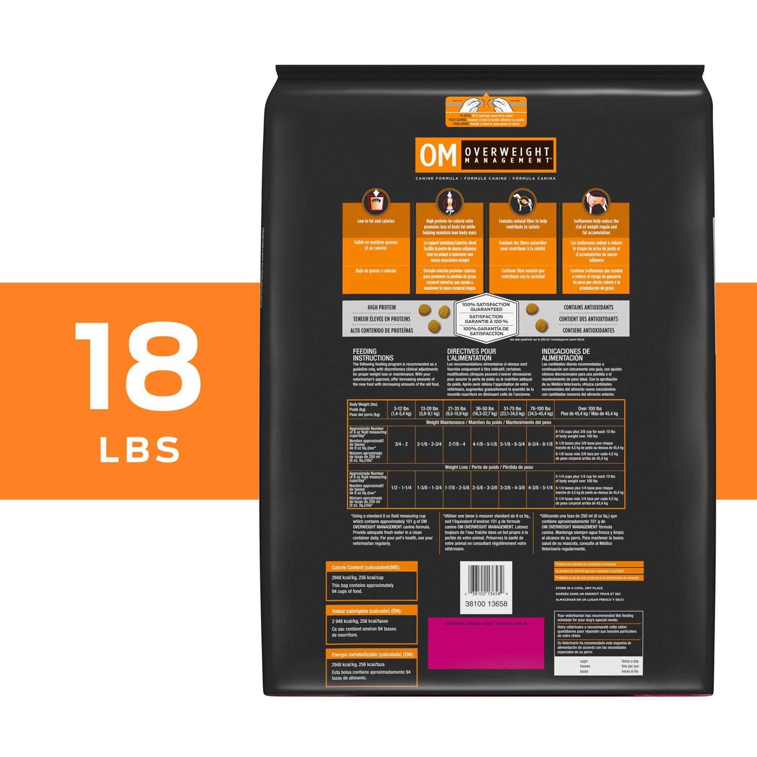 OM Overweight Management Formula Dry Dog Food M41802