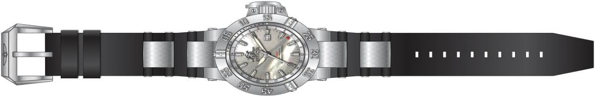 White Mother-Of-Pearl Black Rubber Watch Y5869