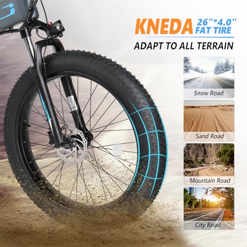 750W 48V 12AH 26" Fat Tire Full Suspension Foldable Electric Bike D7077