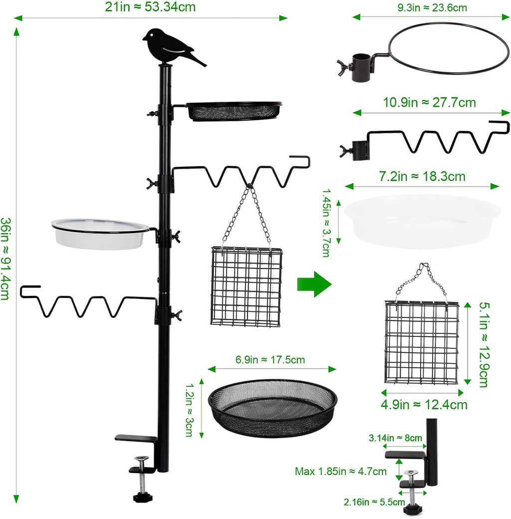 Black Steel Bird Feeder Station Kit C31737