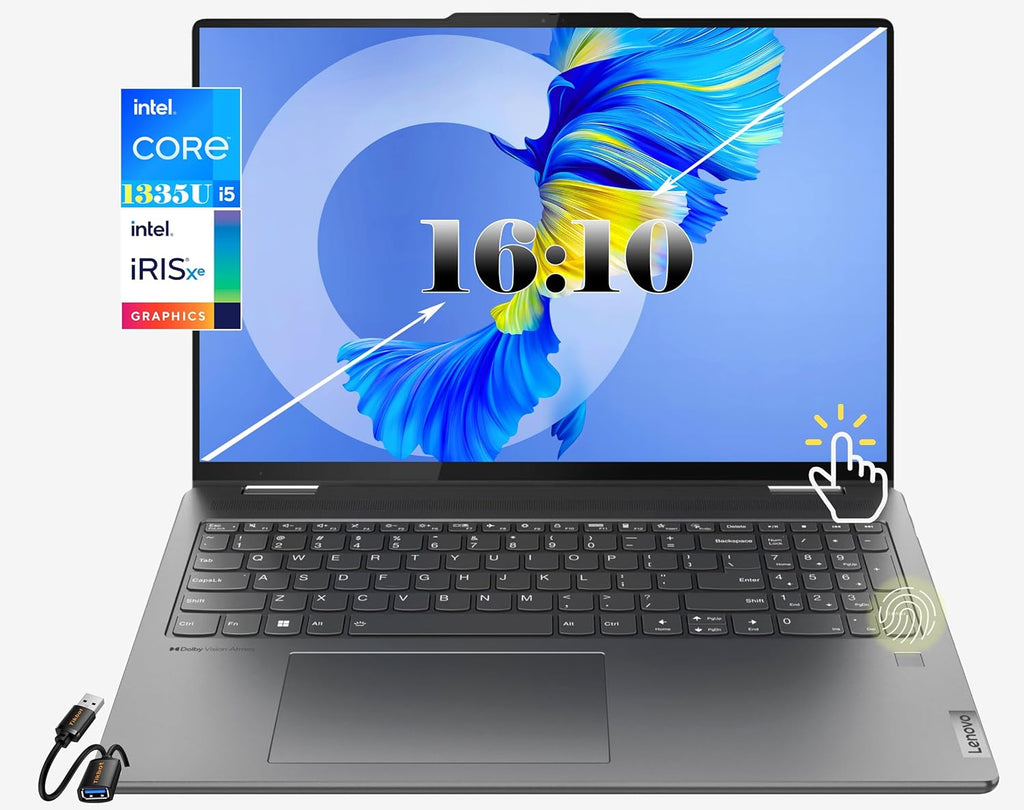 16" 2 in 1 Touch-Screen Laptop Intel Core I5-1335U 8GB RAM 512GB PCIe SSD Storm Grey Y2160