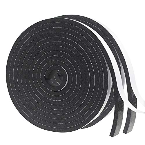 Black Self Adhesive Foam Insulation Tape 1/2In x 1/4In x 33Ft Q656