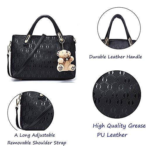 4 Pcs Top Handle Satchel Hobo Handbag Set V583098