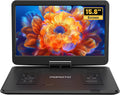 17.5” Portable DVD Player with 15.6” HD Screen, 6 Hours Rechargeable Battery, Dual Speakers, Remote Control, Black H3342