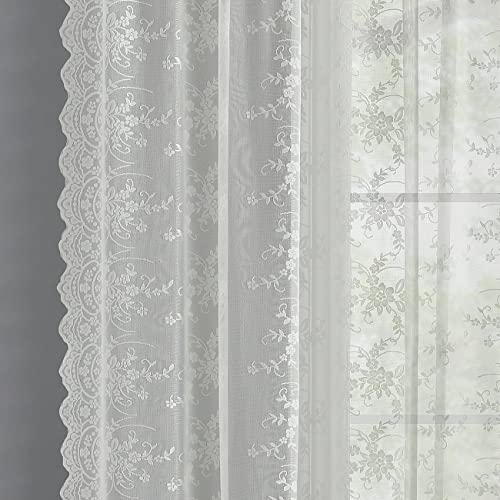 Scalloped Lace Sheer Curtains 2 Panels J723466