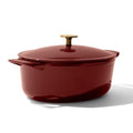 Oval Dutch Oven 7.5 Quart Ruby Red Enameled Cast Iron Induction Compatible F7533