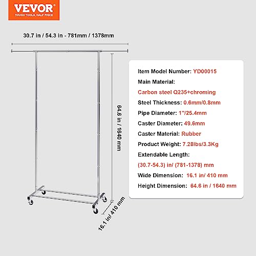 Heavy Duty Double Hanging Rod Clothing Rack with Bottom Storage Area, 600 lbs Load Capacity O751001