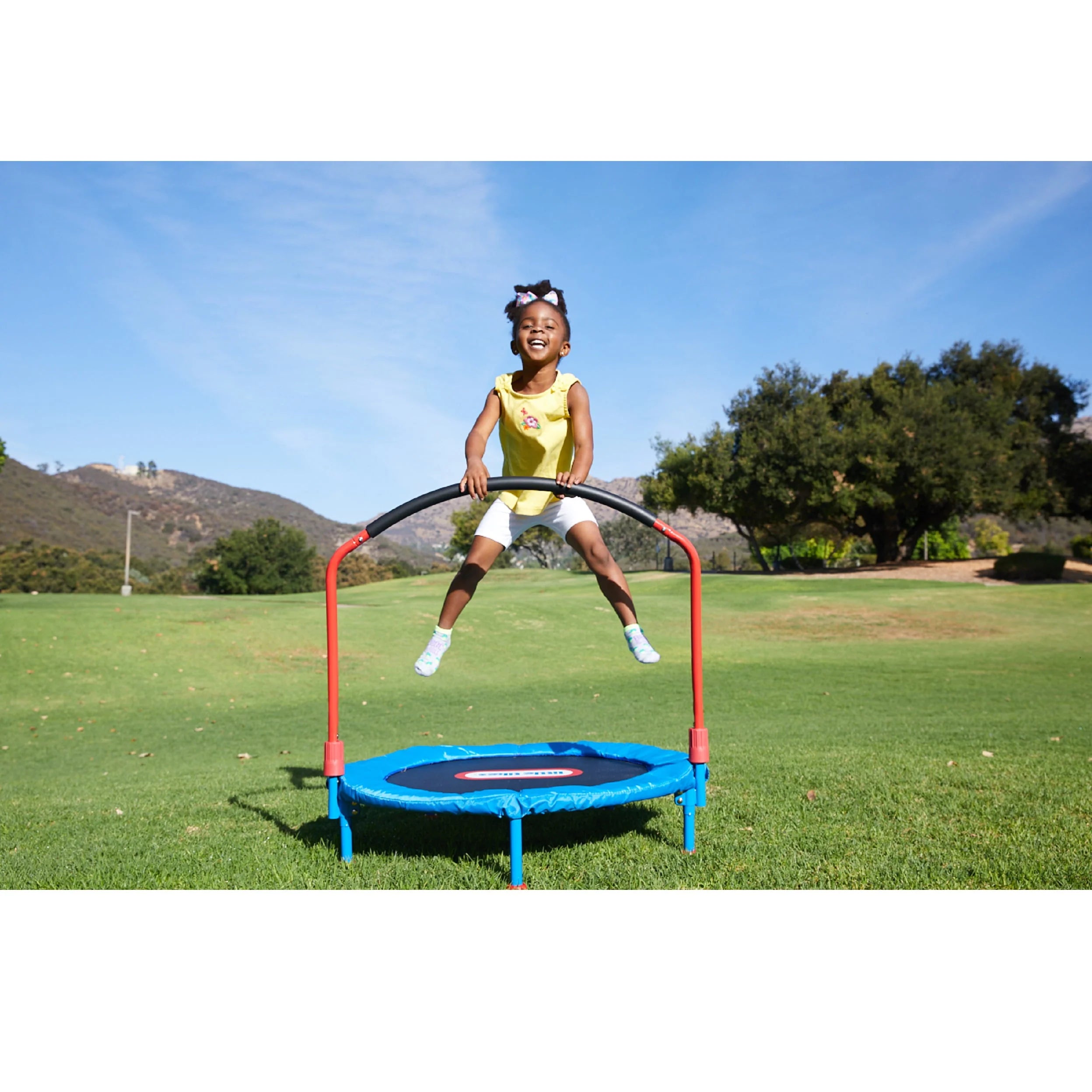 Blue 3-Foot Trampoline with Hand Rail H9101
