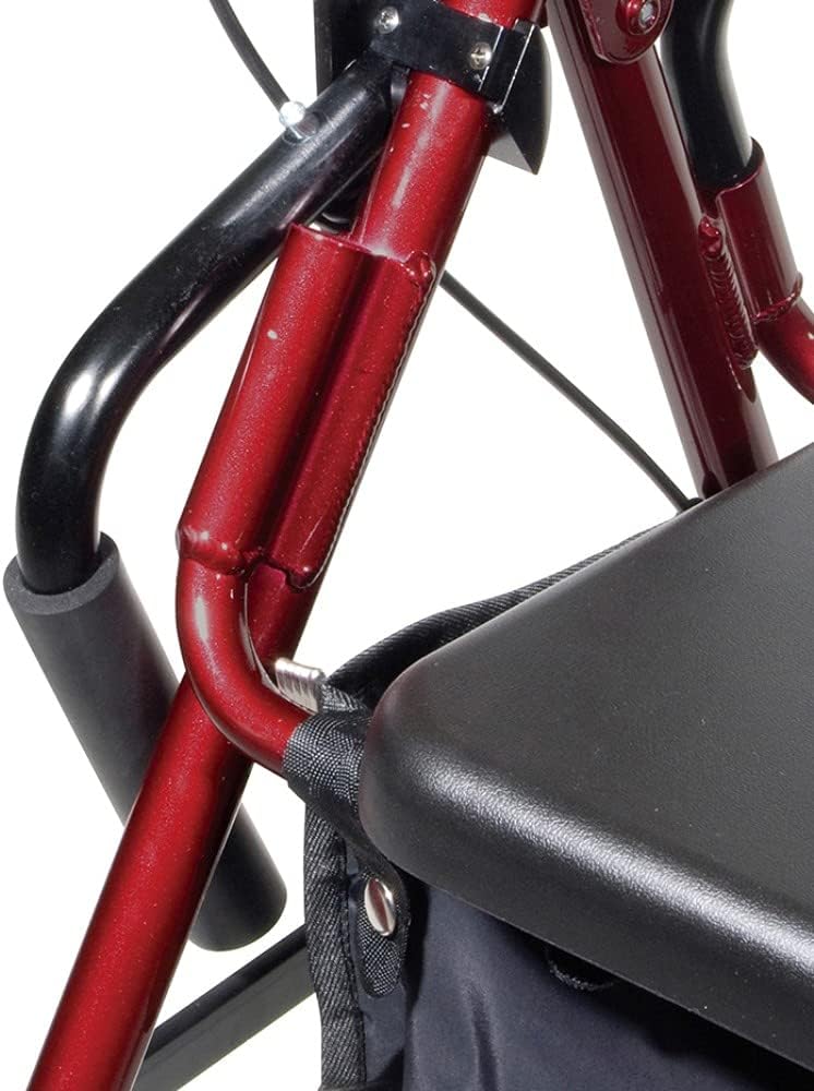 Burgundy Transport Wheelchair Rollator Walker with Padded Seat T647711