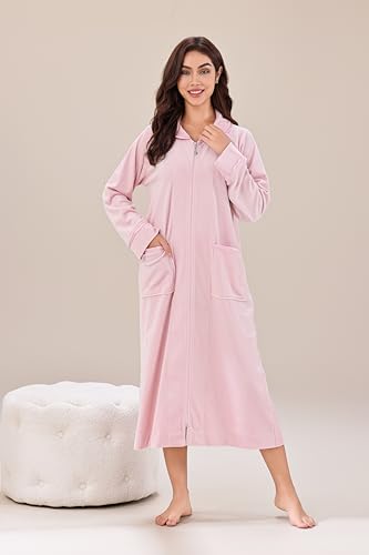 Front Zipper Full-Length Bathrobe M270