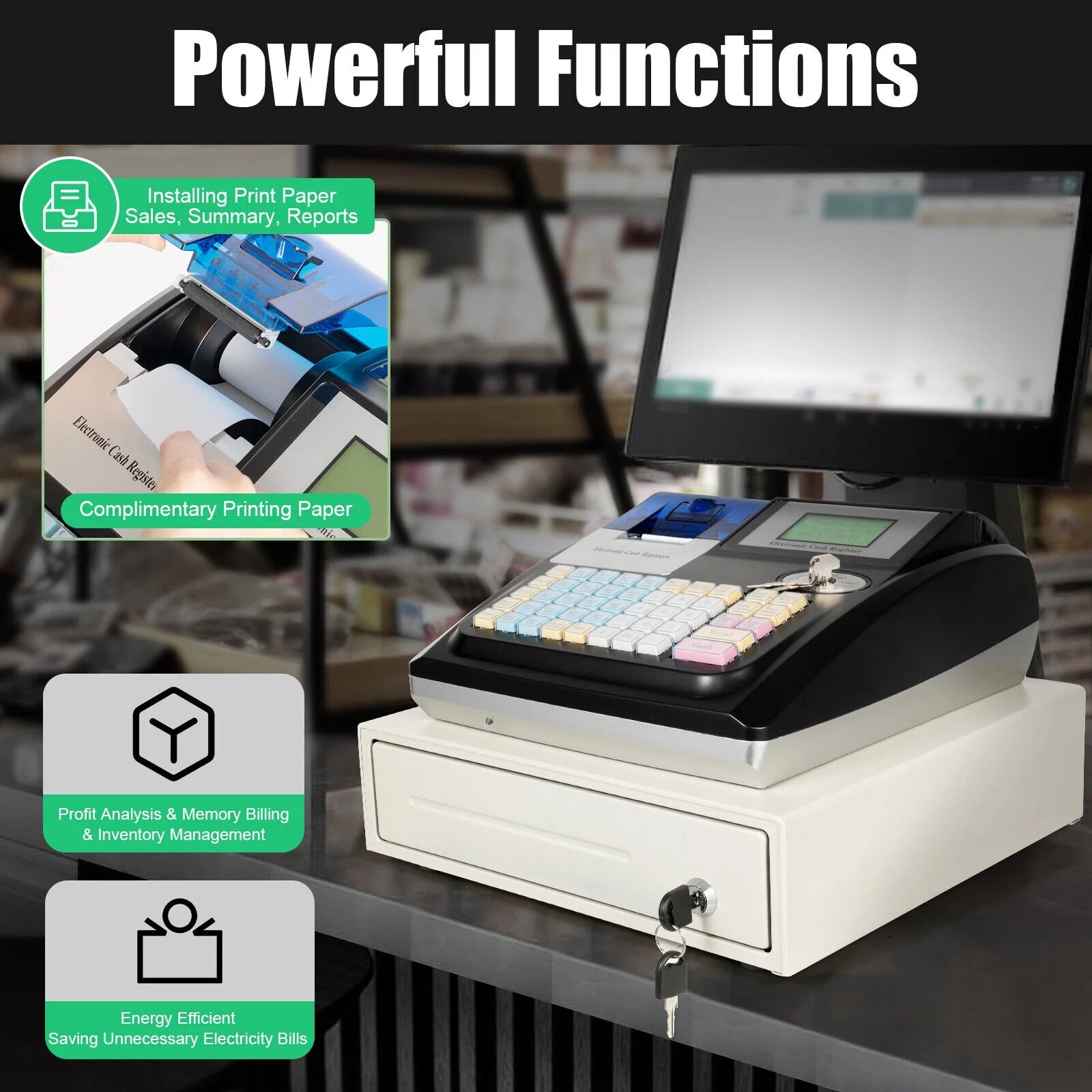 48 Keys Electronic Cash Register X195