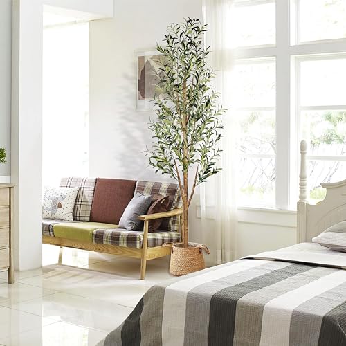 6FT Tall Artificial Olive Tree Faux Silk Potted Plants F272