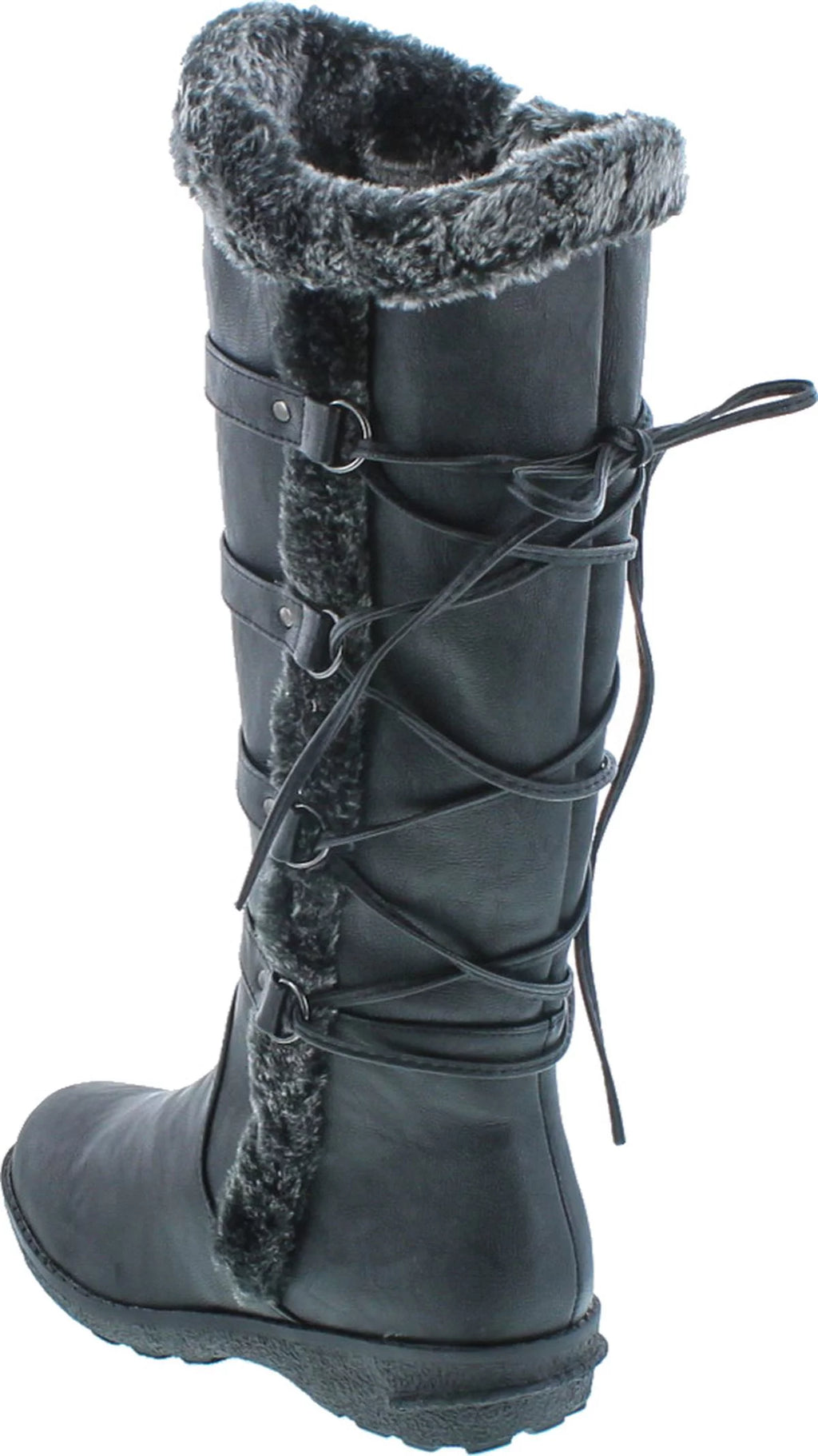 Womens Back Lace Up Knee High Boots E989216