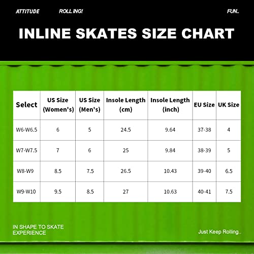 Inline Skates with Durable Outer Shell and ABEC-7 Bearings F479584