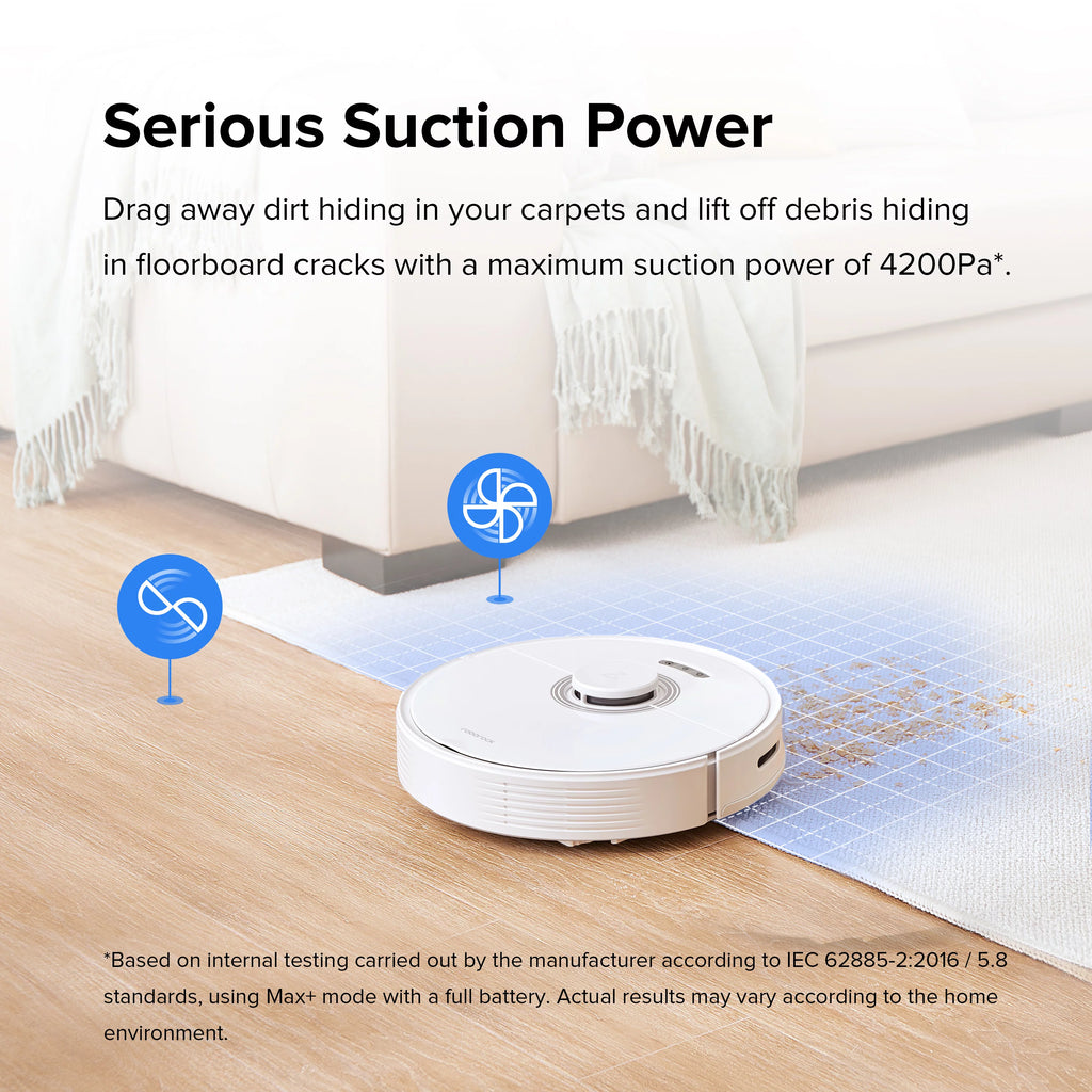 Robot Vacuum Cleaner with Auto-Empty Dock, 4200Pa Suction, White Z6685