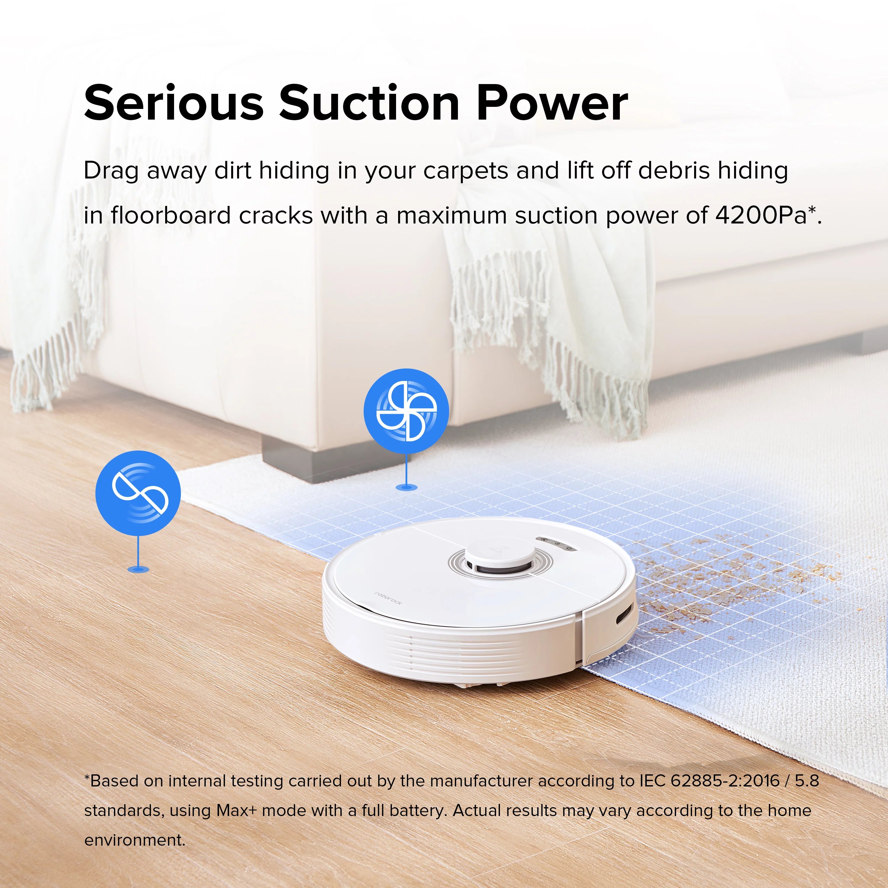 Robot Vacuum Cleaner with Auto-Empty Dock, 4200Pa Suction, White Z6685