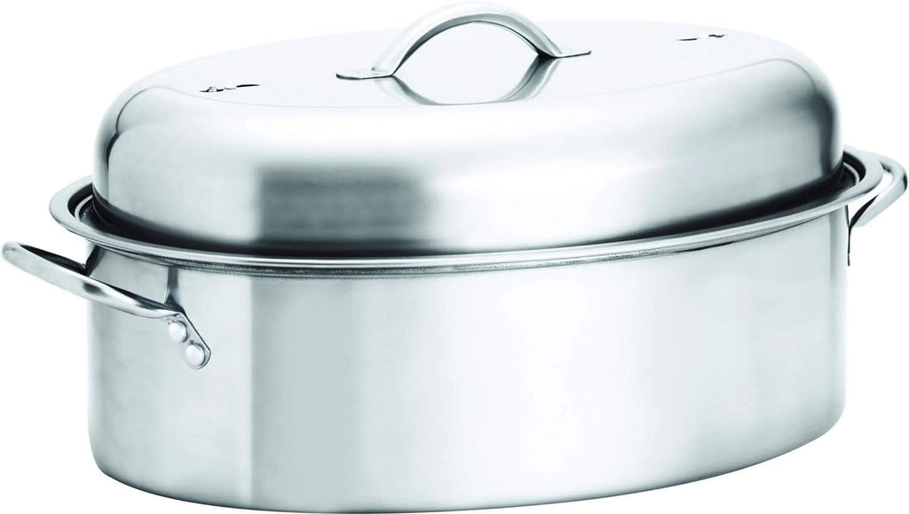42cm Stainless Steel Oval Turkey Roaster With Rack & Lid P82765