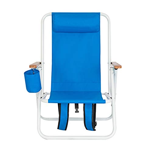 Blue Folding Beach Chair with Cup Holder O9892