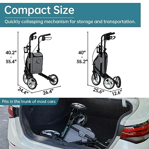 Blue 3 Wheel Rollator with 10” Wheels F586330
