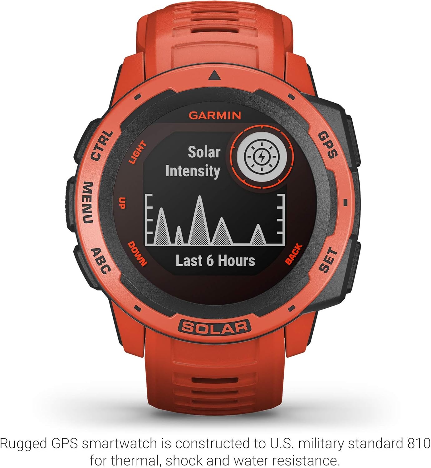 Flame Red Solar-Powered Rugged Outdoor Smartwatch U265163